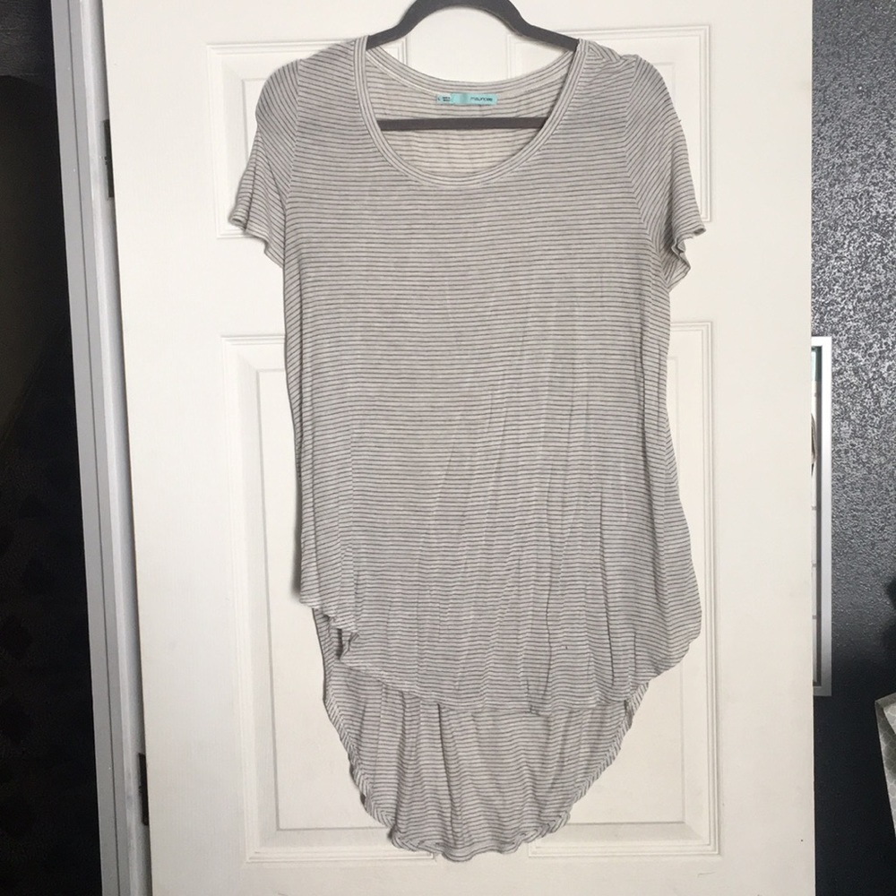 Long Black and White Striped Shirt